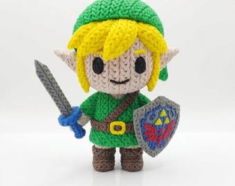 Knitted Design - 3D Printed Zelda Inspired Link & Princess Zelda Character Figures- Unique Display Collectibles