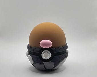 Diglett & Dugtrio Inspired Character Design- 3D Printed Display Ball- Unique Fan Art Collectible