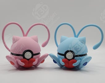 Valentine Edition Mew Inspired Character Design- 3D Printed Display Ball- Unique Fan Art Collectible