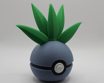 Oddish, Gloom & Vileplume inspiriertes Charakter Design - 3D gedruckter Display Ball - einzigartiges Fan Art Sammlerstück