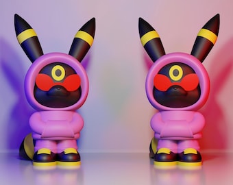 Urban Umbreon Design- 3D Printed Figure- Unique Display Collectible