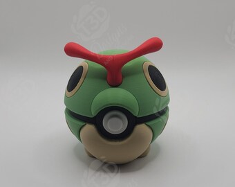 Caterpie, Metapod & Butterfree Inspired Character Design- 3D Printed Display Ball- Unique Fan Art Collectible