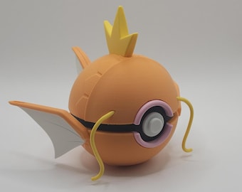 Magikarp & Gyarados Inspired Character Design- 3D Printed Display Ball- Unique Fan Art Collectible