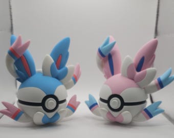 Sylveon Inspired Character Design- 3D Printed Display Ball- Unique Fan Art Collectible