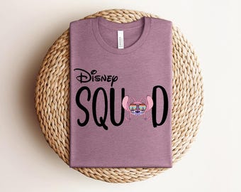 Angel Disney Squad Shirt, Disney World Vacation Tee, Lilo and Stitch Squad Top, Retro Angel Sunglasses Shirt, Pink Stitch Girlfriend Gif