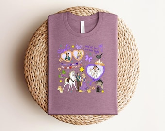 Disney Tangled Rapunzel And Flynn Rider Bootleg Portrait Couple T-Shirt, Disney Princess Rapunzel Shirt, Magic Kingdom Trip Matching T-Shirt