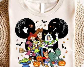 Toy Story Halloween Shirt, Spooky Buzz Woody Jessie Tee, Trick or Treat Costume T-Shirt, Halloween Group Shirt 2025, Fall Party Look