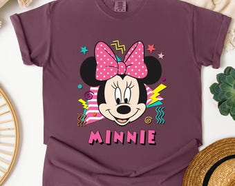 Disney Classic Minnie Mouse Shirt Retro Minnie T-Shirt for Disneyland Trip, Disneyland Holiday Family Matching Shirt, Disney Minnie Gift Tee