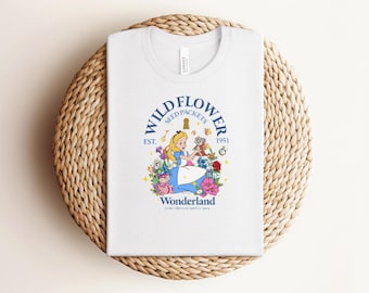 Alice In Wonderland T Shirt, Disney Alice Tee, Princess Alice Shirt, Alice In Wonderland Flowers Shirt, Disney Princess Tee