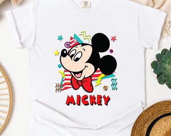 Disney Mickey Mouse Classic Pose Vintage Portrait T-Shirt, Mickey & Friends Tee, WDW Disneyland Family Holiday Vacation Girl Trip Shirt
