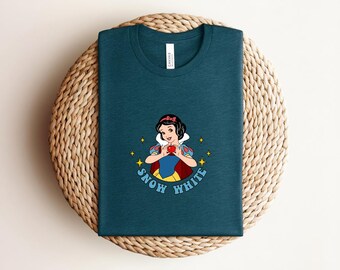 Camisetas de Blancanieves, Camiseta de la Princesa Blancanieves, Camiseta de Blancanieves y Flounder, Camiseta para el viaje de cumpleaños de una niña, Camisetas familiares de Disney