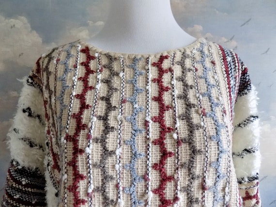 70s 'Bonnie and Bill' Textured Knit Sweater - M/L - image 2