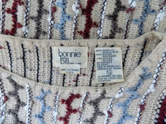 70s 'Bonnie and Bill' Textured Knit Sweater - M/L - image 5