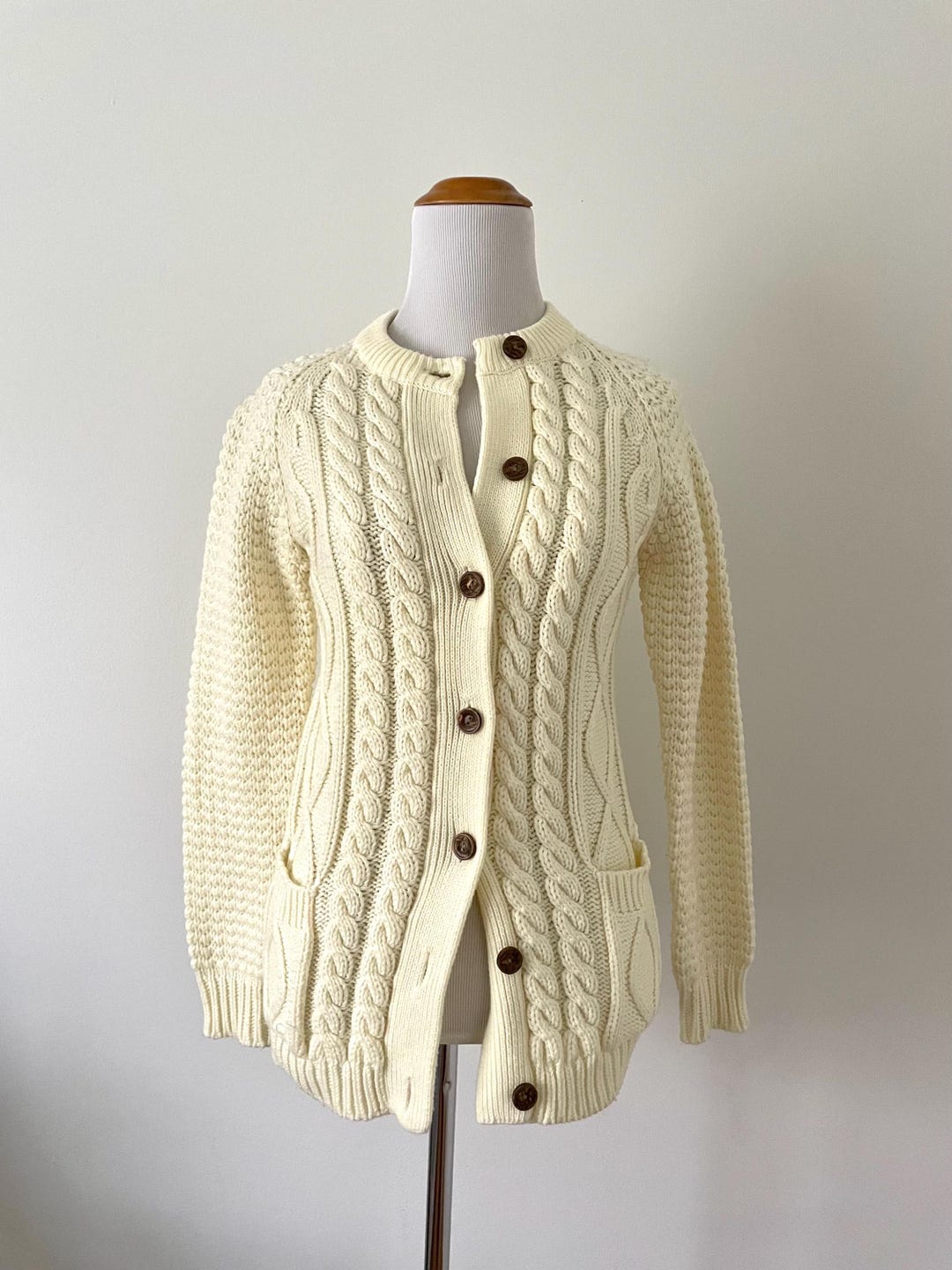 60s Ivory Zig Zag Cardigan main image 0