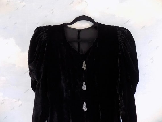 Vintage 30s Beaded Velvet Gown - Size Small