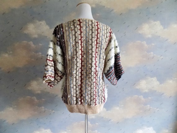 70s 'Bonnie and Bill' Textured Knit Sweater - M/L - image 4