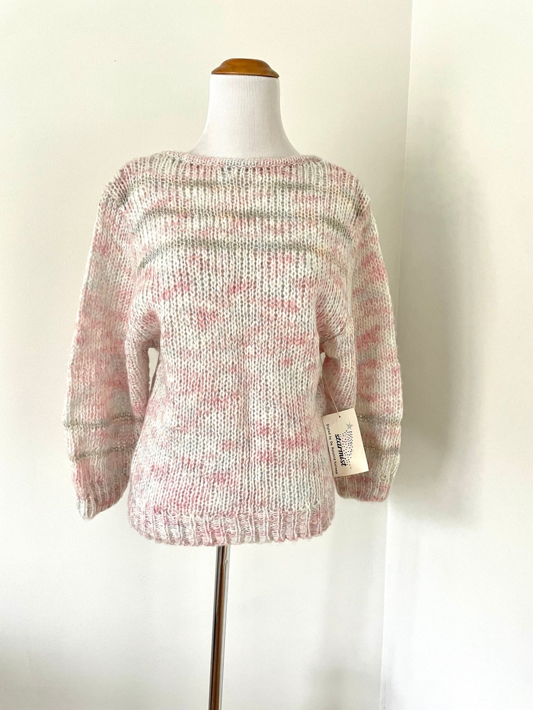 80s Starmist Pink Sweater - New Old Stock Sweater - Medium