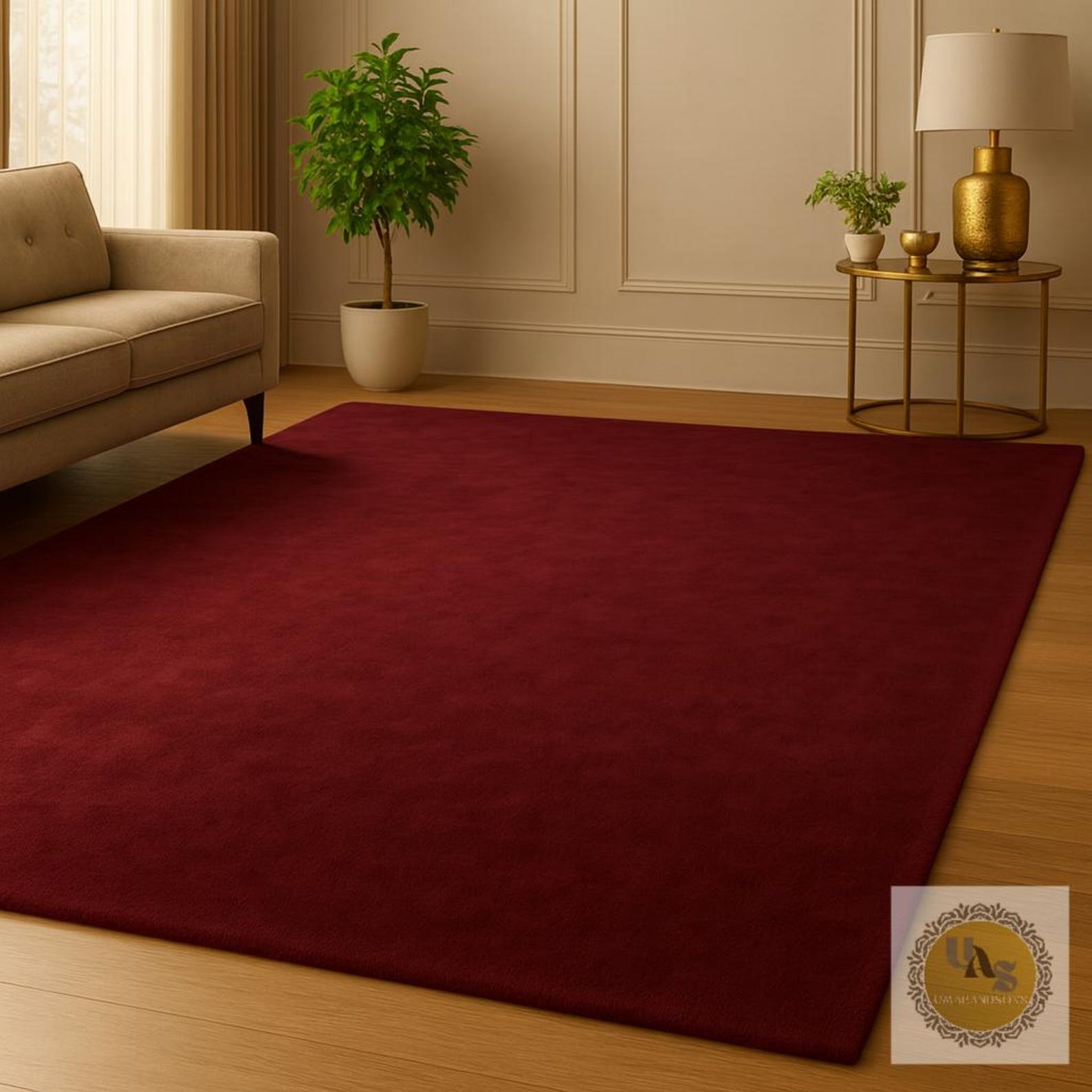Maroon Rug Patterns Luxury Solid Maroon Hand-tufted Wool Area Rug for Modern Living Room ...