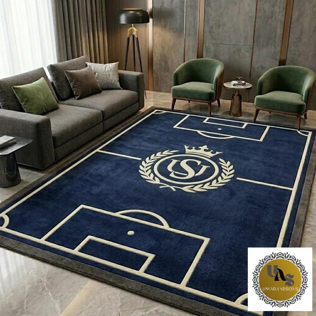 Pure Color Carpet Rugby Luxury Hand Tufted Football Field Rug With Custom Logo Design, Premium ...