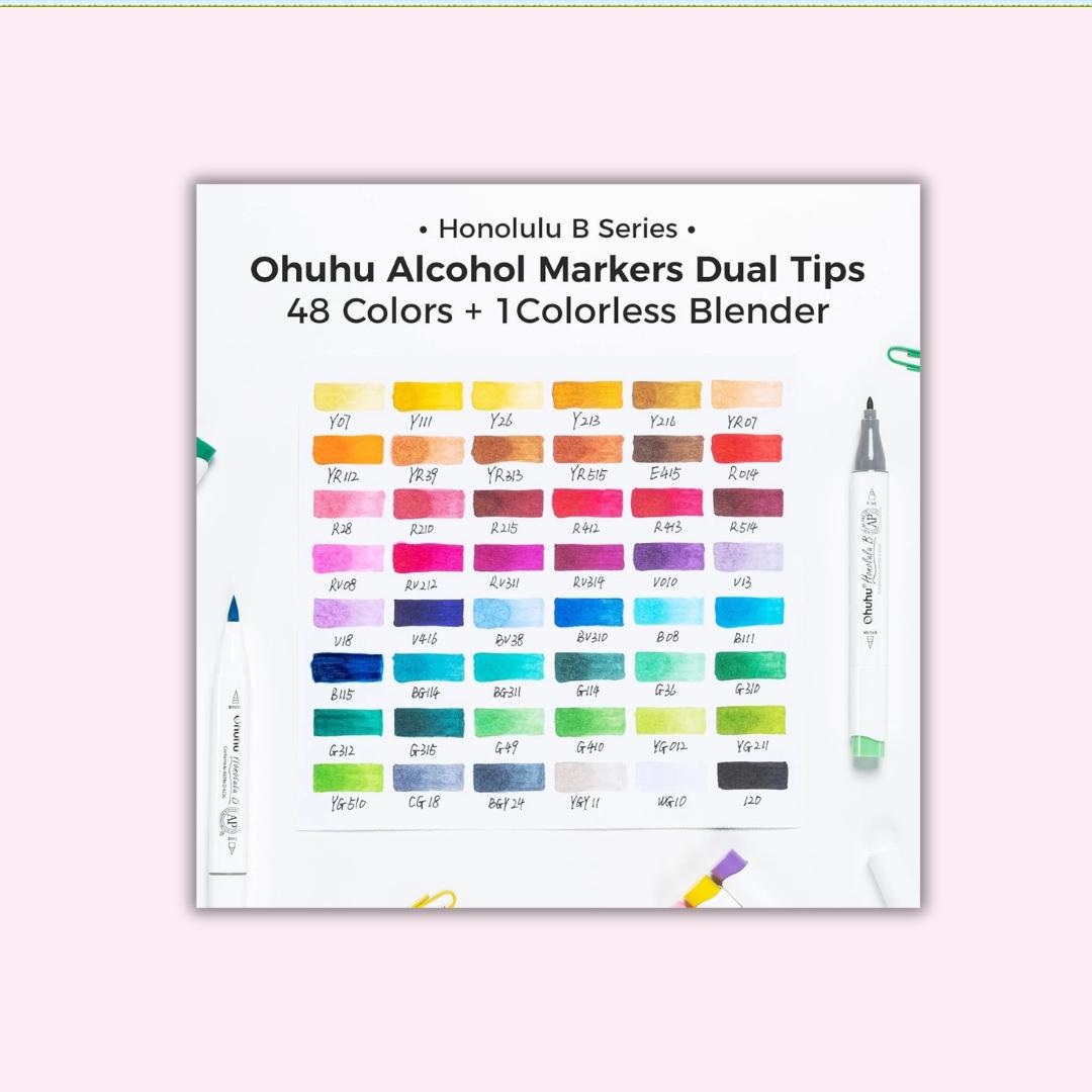 Ohuhu 48 Honolulu Swatch Chart Printable | New and Old Codes ...