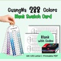 GuangNa 288 Marker Swatch Card | Printable Blank Color Chart | A4 & US Letter PDF | Art Supply for Acrylic Marker Lovers product logo