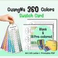 GuangNa 360 Swatch Cards | Printable Color Chart PDF | Blank & Pre-Colored | A4, US Letter | Marker Organizer Tool product logo
