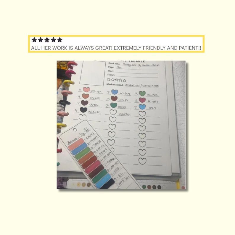 Coloring Page Tracker Printable | Color by Number Tracker | 30 Color ...