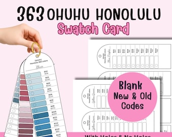 Ohuhu 363 Honolulu-staalkaarten | Afdrukbare markeringsstaalsjablonen | Blanco + vooraf ingevulde codes | A4 en US Letter | Direct downloaden