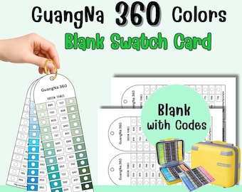 GuangNa 360 Marker Swatch Card | Printable Blank Color Chart | A4 & US Letter PDF | Art Supply for Acrylic Marker Lovers