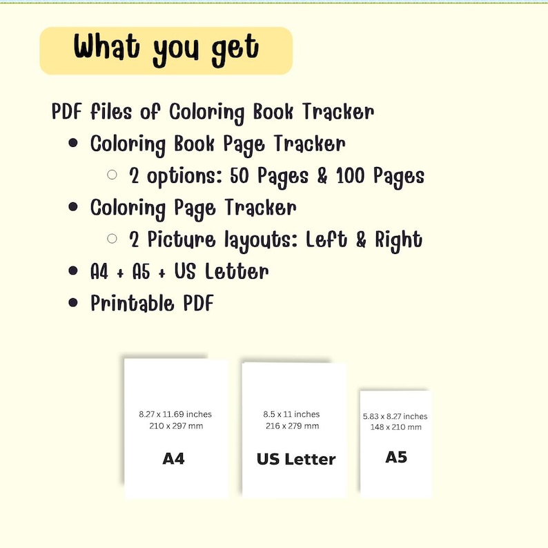 Coloring Book Tracker Printable PDF, Coloring Page Tracker Log, Adult Coloring Organizer, A4 A5 US Letter, Instant Download image 2