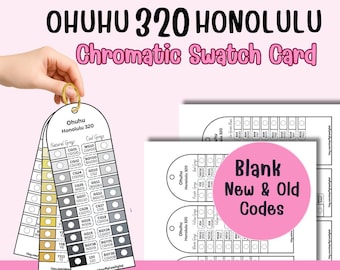 Ohuhu Honolulu 320 Chromatic Swatch Card – Blank Version (New & Old Codes)