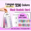 Languo 240 Gel Pens 234 Colors Swatch Card Template Printable PDF, Languo Gel Pen Color Chart A4 US Letter product logo