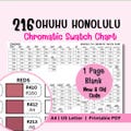 Ohuhu 216 Honolulu Swatch Chart Printable | New and Old Codes | Chromatic Color Chart | A4 US Letter | Blank DIY Version product logo