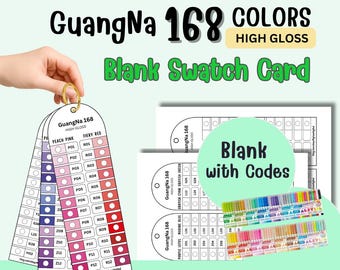 GuangNa 168-teilige Hochglanz Acryl Marker Musterkarte, leere Farbkarte, druckbare PDF A4 US Letter