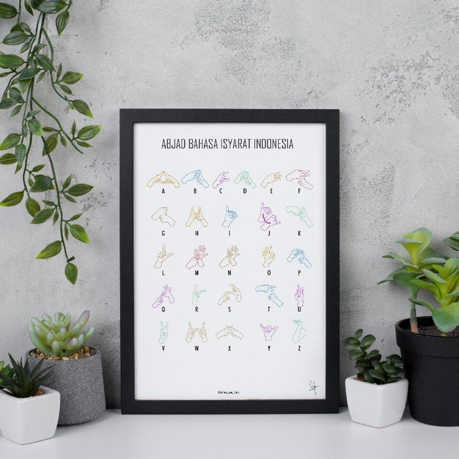 Bali Sign Language Indonesian Sign Language Alphabet Board - Etsy