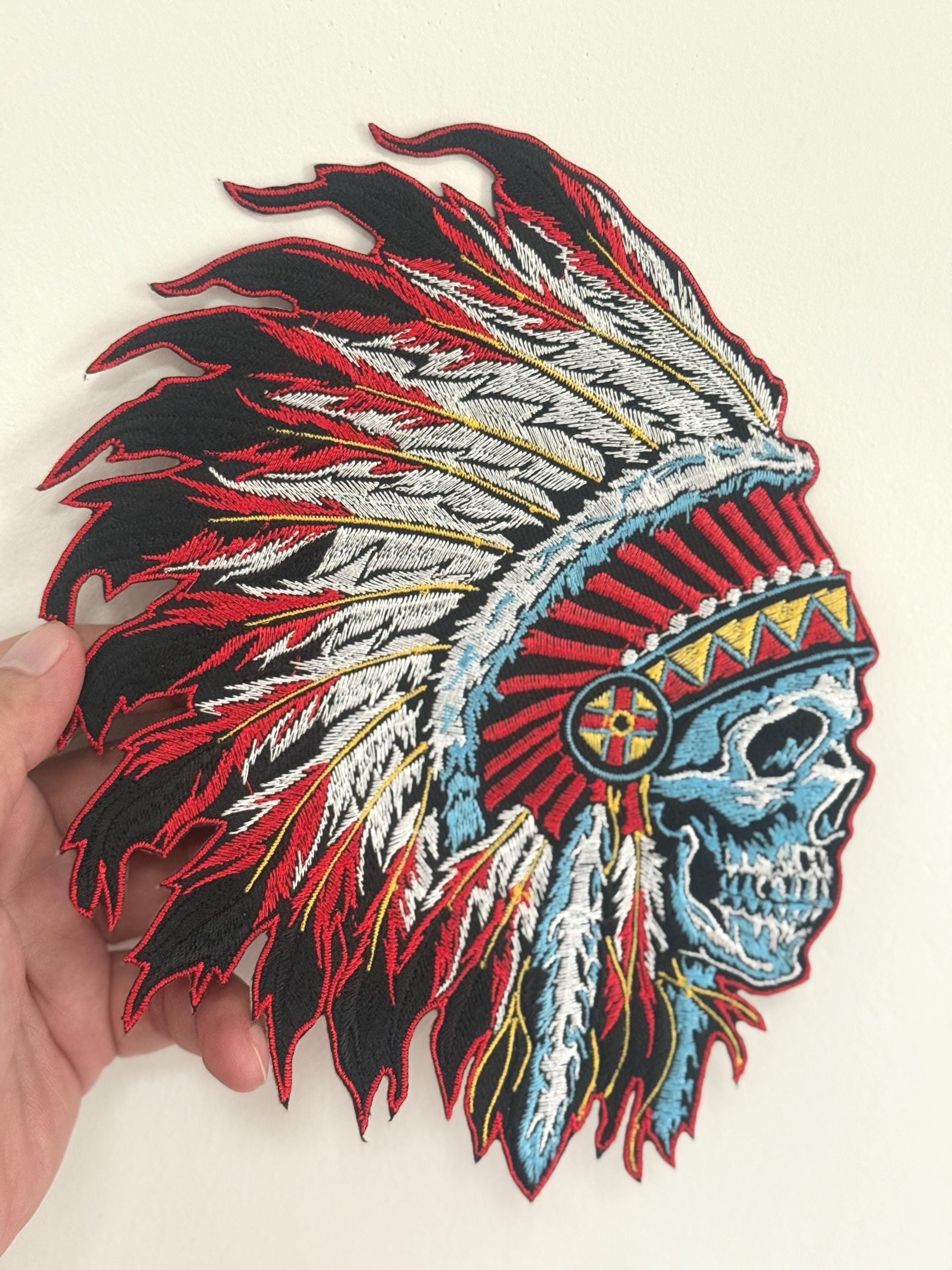 Grande Patch Ricamata A Forma Di Piuma Indiana – Da Stirare O Cucire, 23x24 Cm - 2