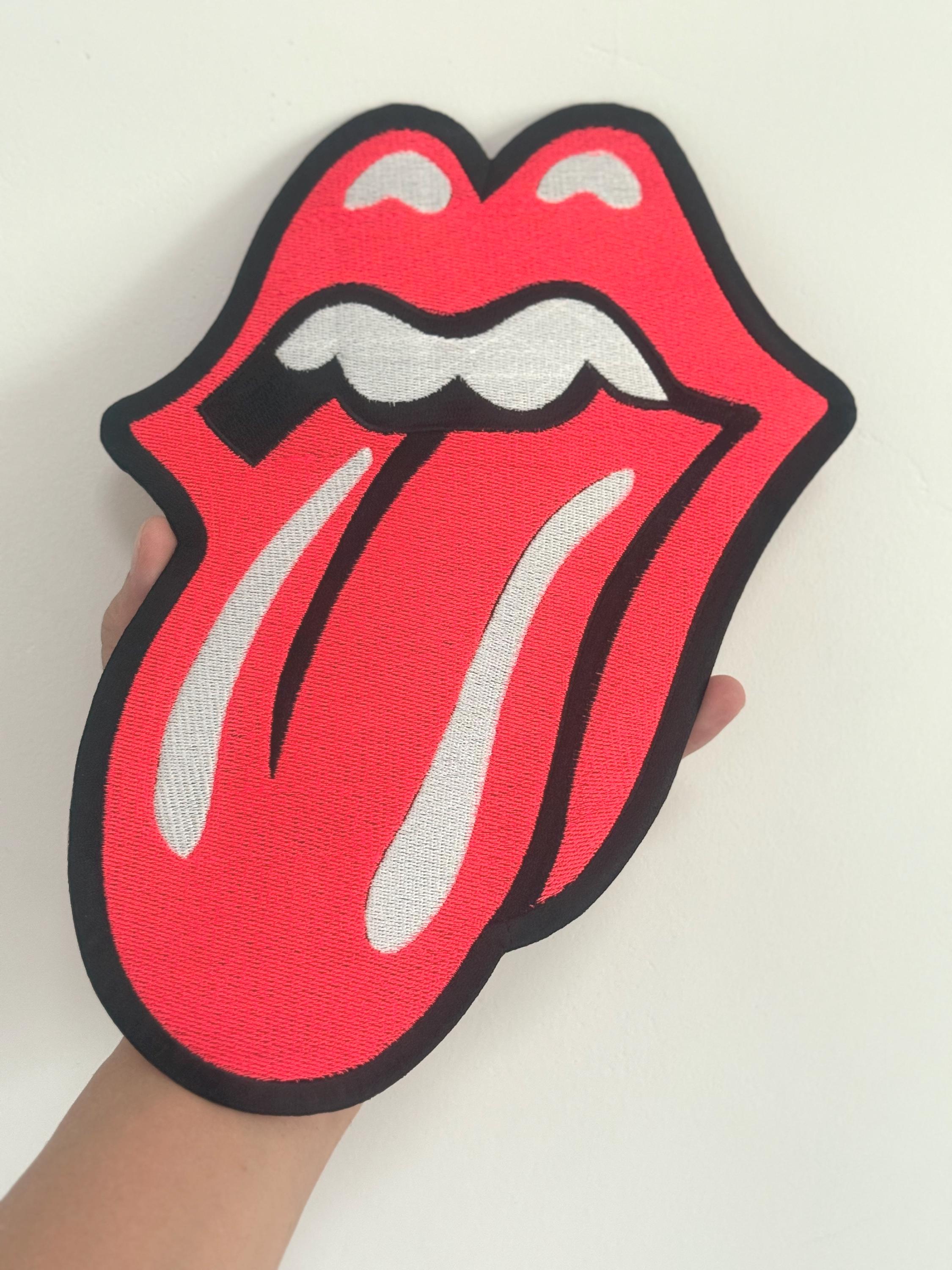 Rolling Stones Tongue Logo Patch - Reflective Iron-on Embroidery