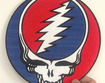 Logotipo da banda de rock Grateful Dead, símbolo bordado, patches para passar a ferro e costurar