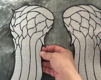 Large size Daryl Dixon Wings The Walking Dead flying symbol Embroidery Iron-On Sew-On Patches
