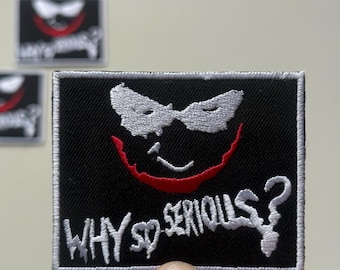 3 pièces Joker, pourquoi si sérieux, symbole du tueur psychopathe The Dark Knight, broderies thermocollantes