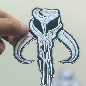 2 st. Skull Mandalorian Star Wars Boba Fett symbol Broderi Stryk-på Sydd-på-lappar