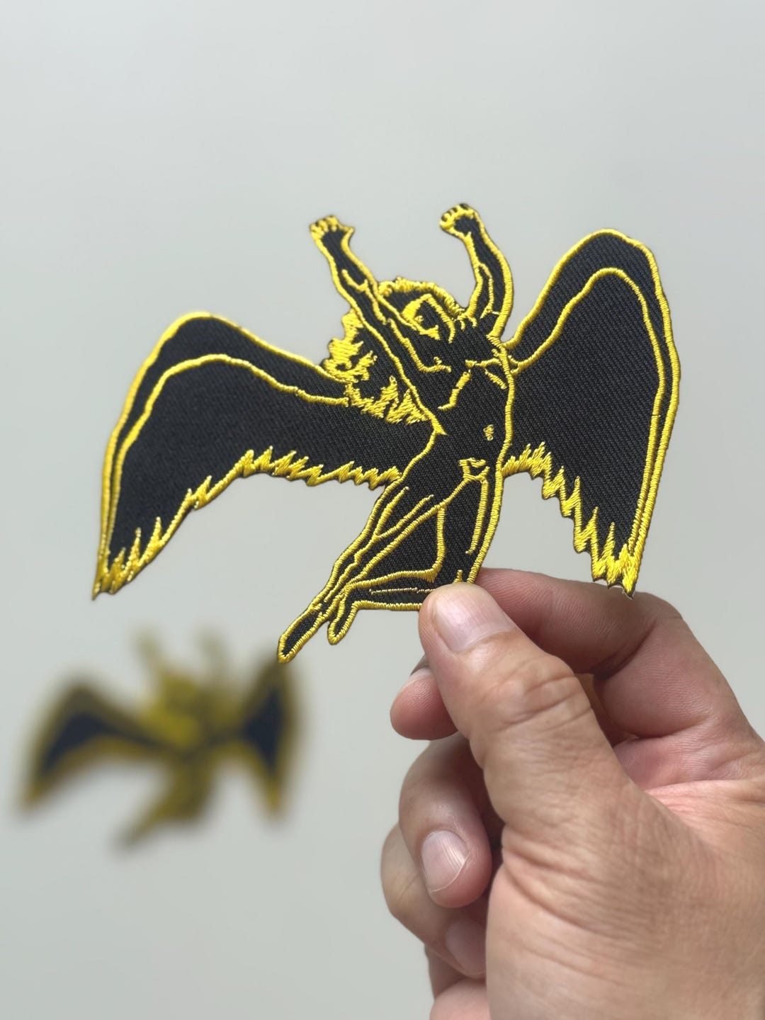 2pcs. Led Zeppelin Logo Patch, Embroidered Winged Man Symbol (2 Pcs) - Etsy