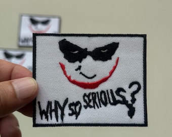 3 pièces Joker, pourquoi si sérieux, symbole du tueur psychopathe The Dark Knight, broderies thermocollantes