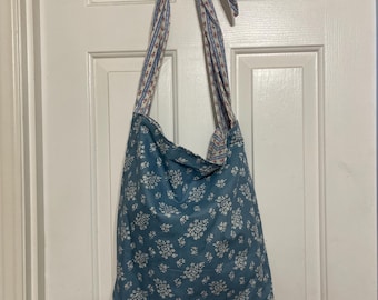 Handmade Tie slouch tote bag