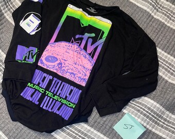 MTV Tshirt upcycle. Size 5t romper