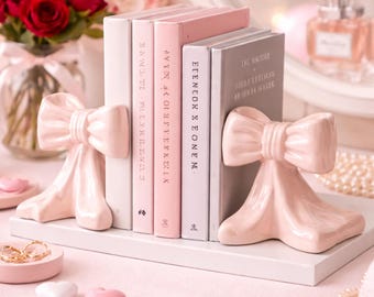 Ceramic Bow Bookends – Girly Shelf & Nursery Decor