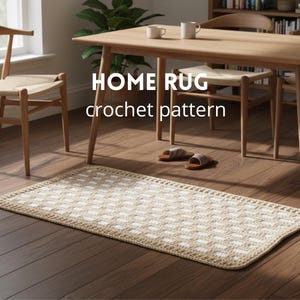HOME RUG Crochet Pattern – Modern Check Weave | Instant PDF Download