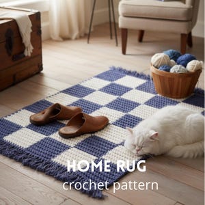 Checkerboard Home Rug Crochet Pattern (PDF)