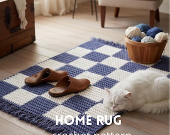 Checkerboard Home Rug Crochet Pattern (PDF)