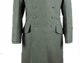 Men's Military Inspired Wool Overcoat: WWII Inspired Greatcoat